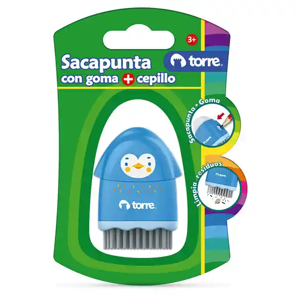 Sacapuntas Con Goma + Cepillo Torre