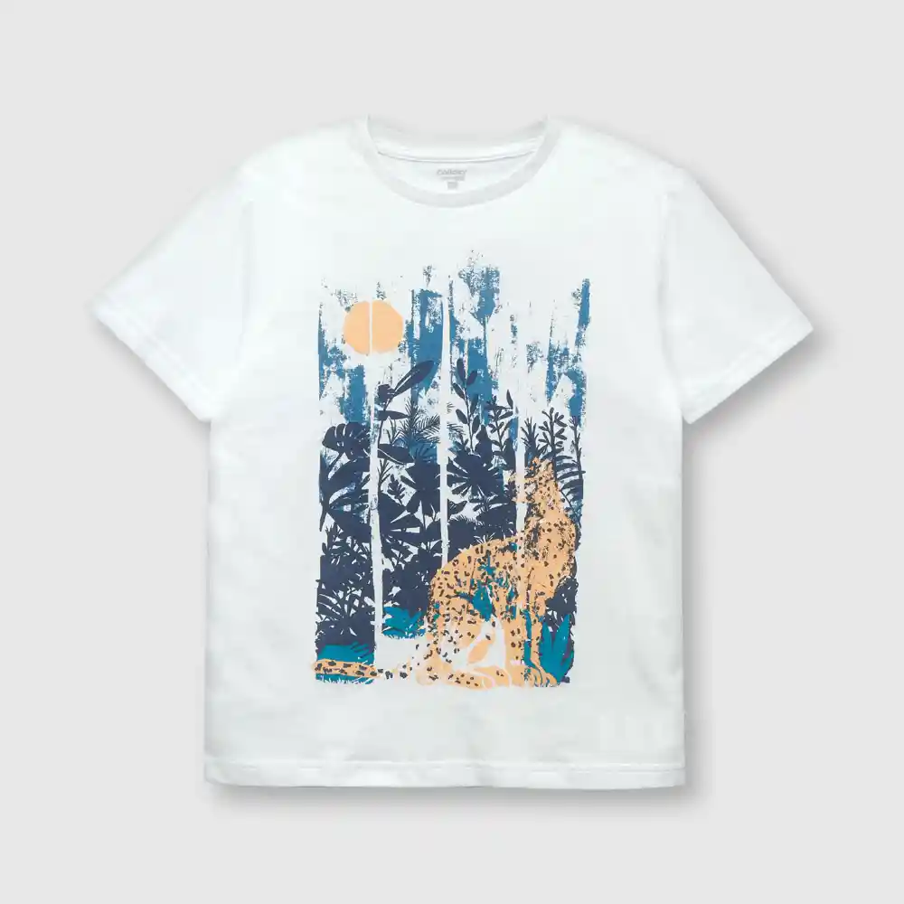 Polera Safari Niño Blanca Talla 3a