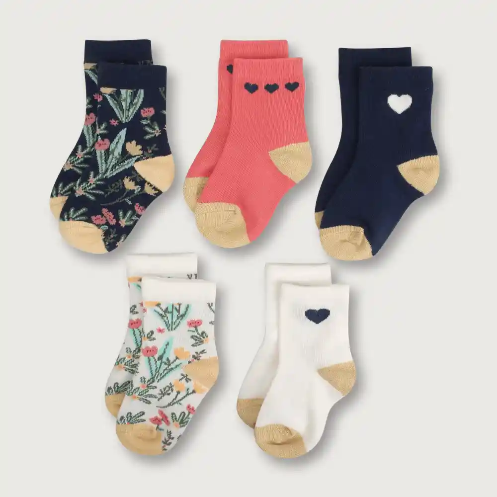 Pack Calcetines De Niña Rosa Viejo Talla 17/19