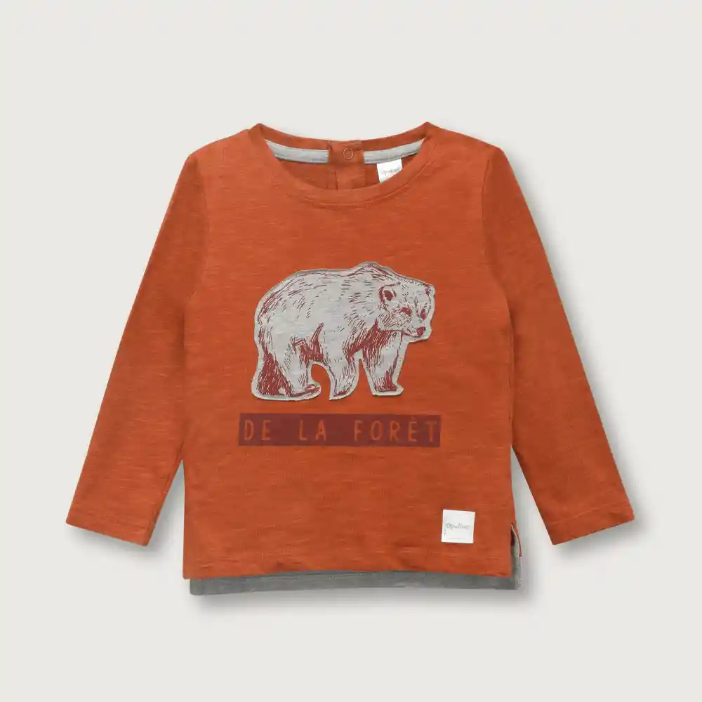 Polera Manga Larga Niño Terracota Talla 3a