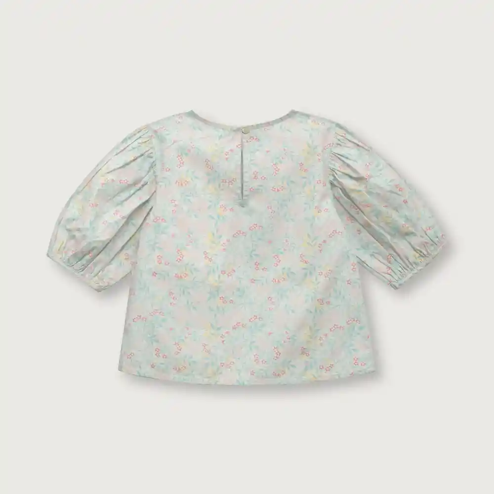 Blusa Flores Para Niña Aqua Talla 12M Opaline