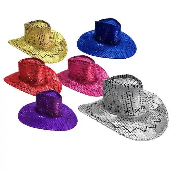 Gorro Cowboy Lentejuela Colores Surtidos