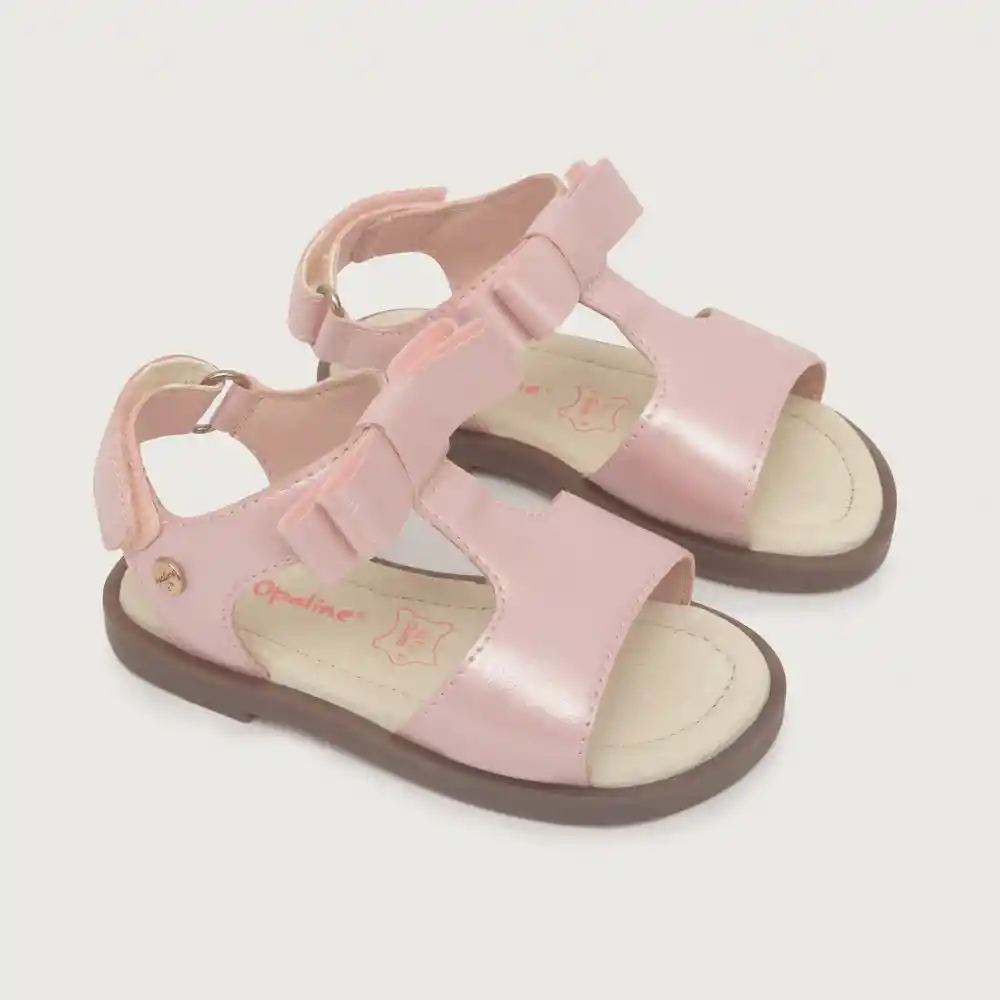 Sandalias Metalizada Niña Rosada Talla 21 Opaline