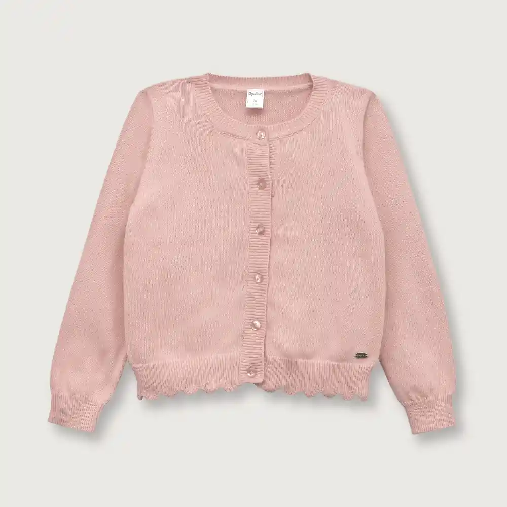 Chaleco Con Ondas Niña Rosado Talla 4M Opaline