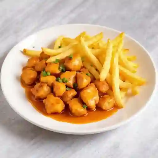 Colación-papa Frita Pollo Mongoliano