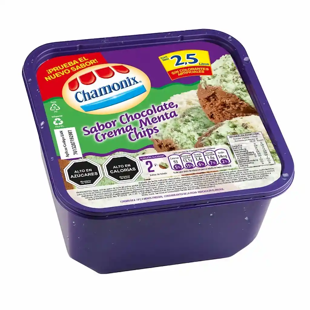Chamonix Helado Menta Chips Chocolate y Crema