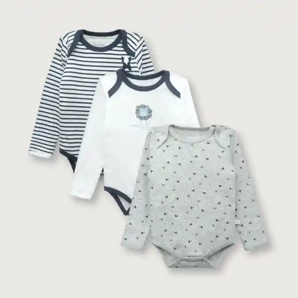 Pack Bodies Senciales de Bebé Niño Navy Talla 6M Opaline