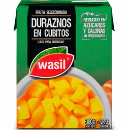 Wasil Durazno en Cubitos Reducido en Azucares
