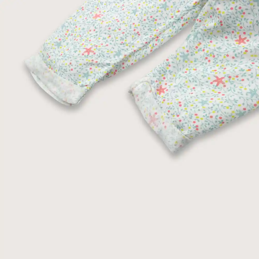 Pantalón De Bebé Niño Sin Corte Algas Blanco Talla 3m