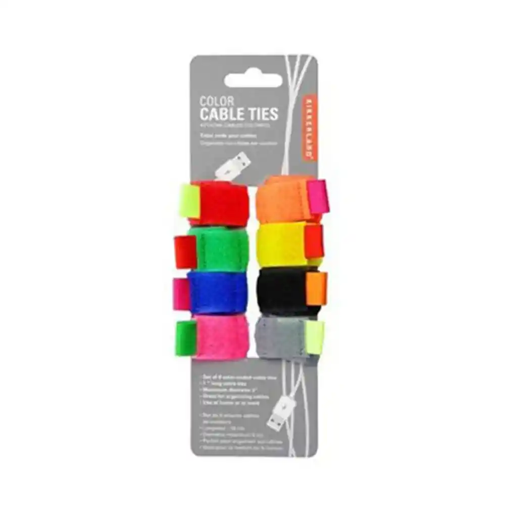 Kikkerland Organizador de Cables Mini de Colores US79-S