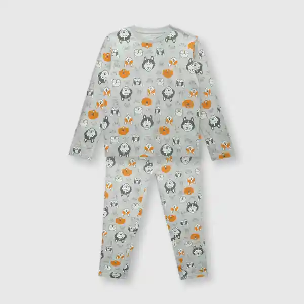 Pijama de Algodón de Niño Gris Melange Talla 8A Colloky