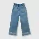 Jean Ancho de Niña Light Denim Talla 8A Colloky