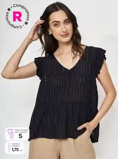 Blusa Manga Corta Fespring e Ttn Ess V24 Negro M S24