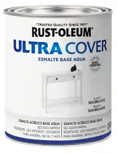 Rust Oleum Esmalte al Agua Ultra Cover Blanco Semibrillo