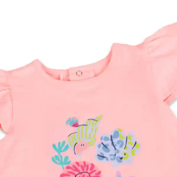 Polera Manga Corta Bebé Niña Rosado Talla 3 A Pillín