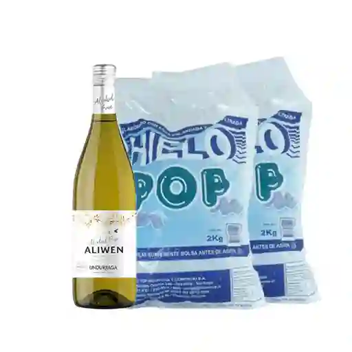 Combo Aliwen Undurraga Vino Blanco Chardonnay Sin Alcohol Pop Hi