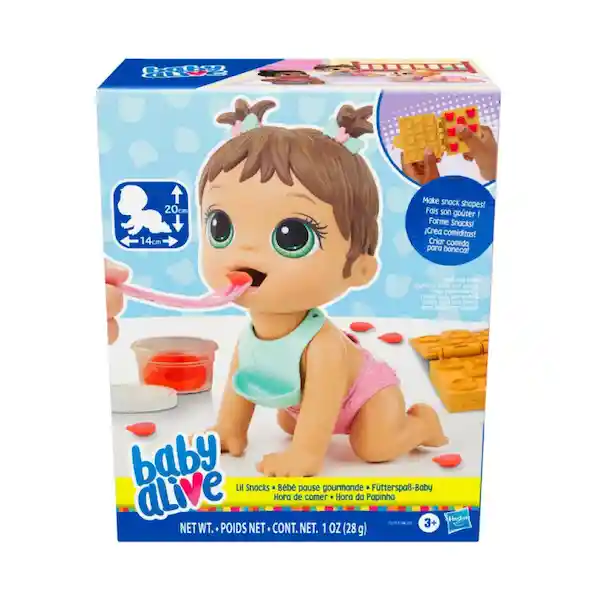 Baby Alive Hasbrp Muñeca Lil Snacks Morena F2618