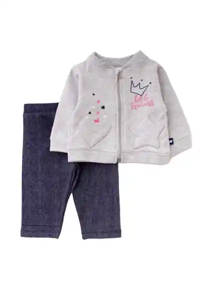 Conjunto Newborn Mimi Niña Gris Melange 1 Mes 121