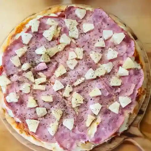 Pizza Grande Jamón con Ananá
