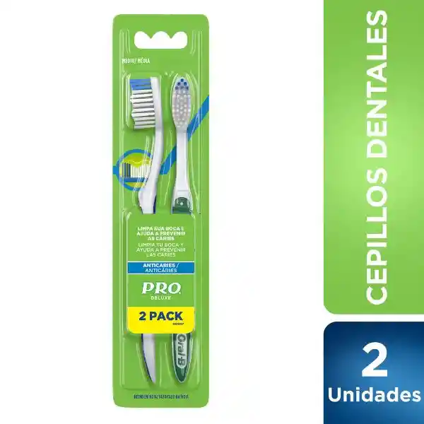 Pro Pack 2 Cepillos Dentales Deluxe Anticaries 1 Un