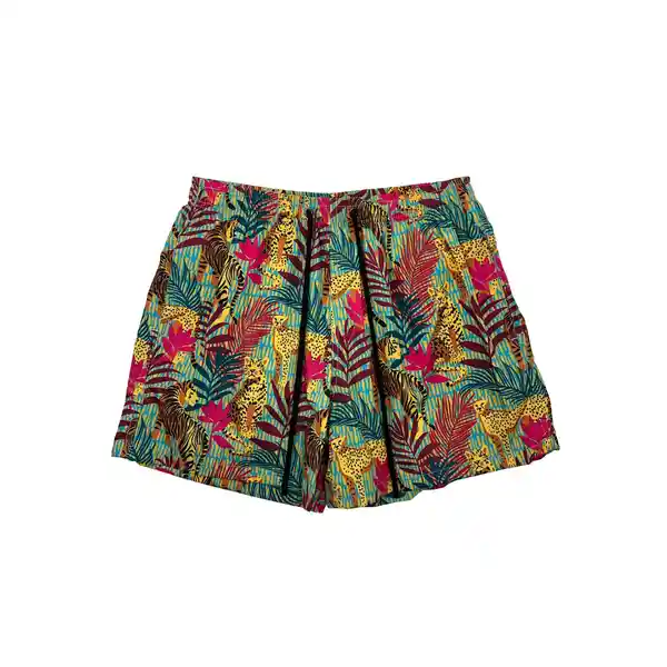 Short Corto Hombre Estampado Amarillo Talla L Samia