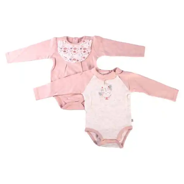 Set Body Manga Larga Bebé Niña Multicolor 3 M Pillin