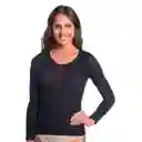 Camiseta Chemisette Manga Larga Negro Talla G/L Caffarena