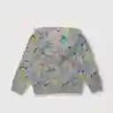 Polerón Tropical Romantico De Niña Gris Talla 9/12 Meses