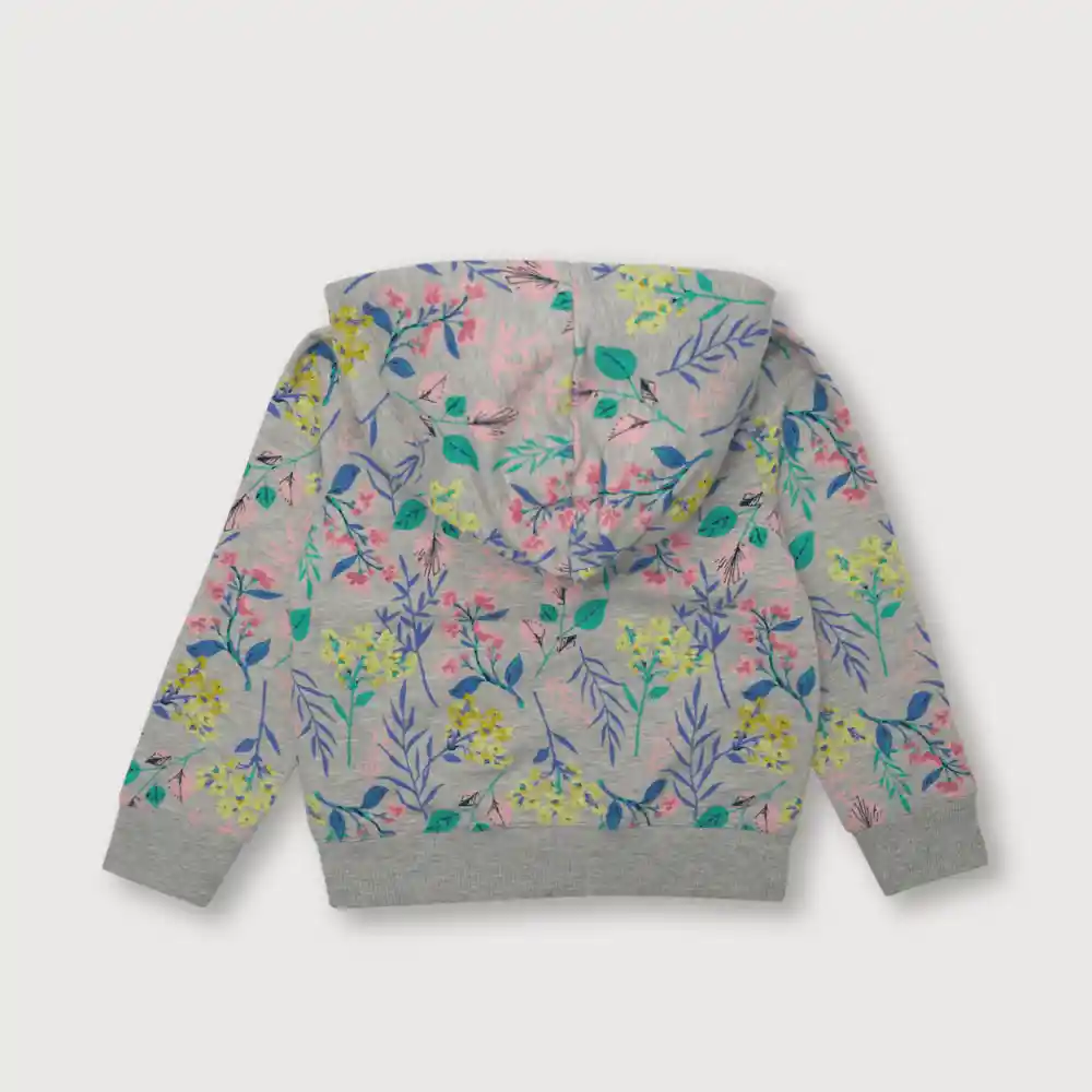 Polerón Tropical Romantico De Niña Gris Talla 9/12 Meses