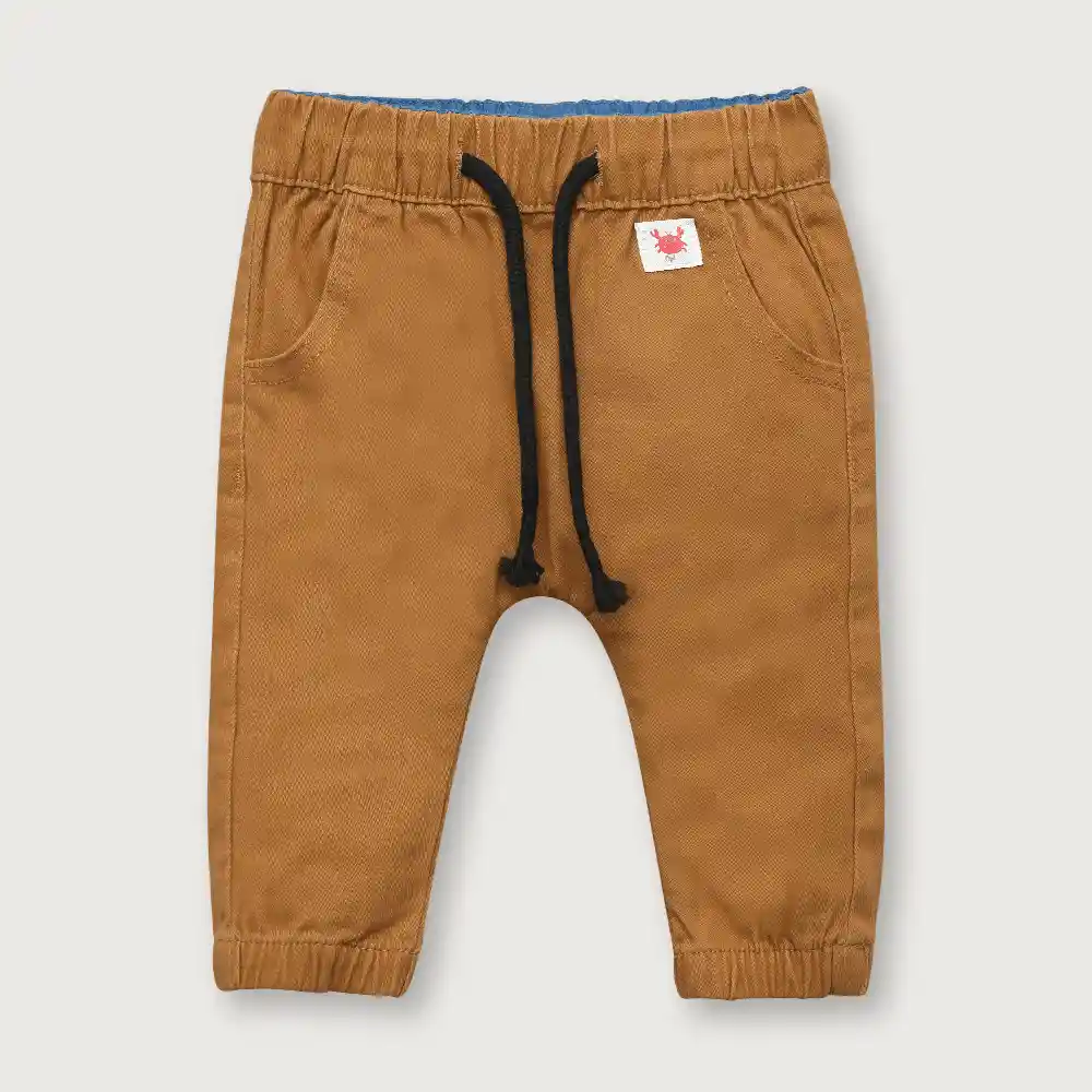 Pantalón Cintura Elástica De Niño Café Talla 3m