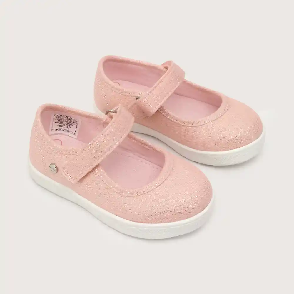 Zapatos Reina Urbana Textil Para Niño Rosada Talla 24