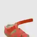 Sandalias Floral Con Velcro Para Niña Rojo Talla 17