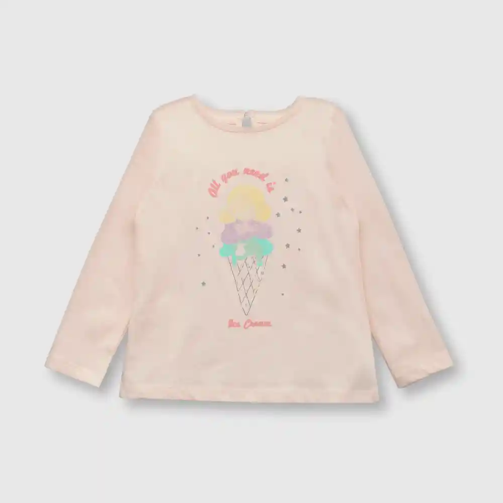 Polera De Bebé Helado Niña Rosada Talla 24m