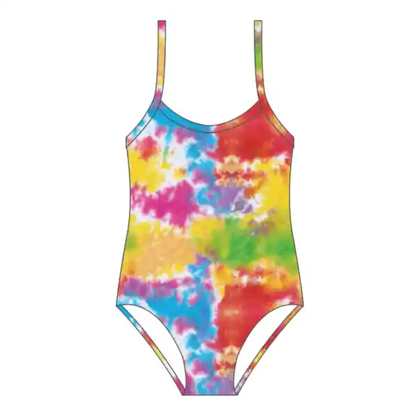 Traje de Baño de Niña Tie Dye Rojo Talla 10 Samia