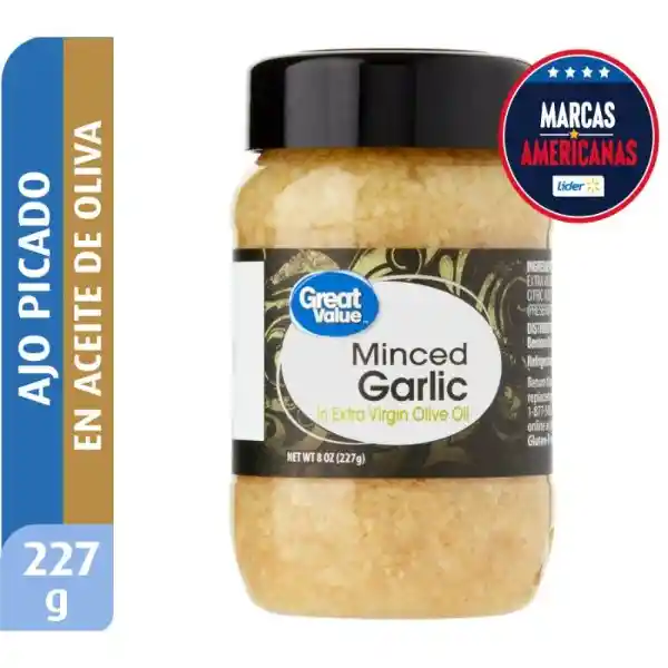 Great Value Ajo Picado en Aceite de Oliva Extra