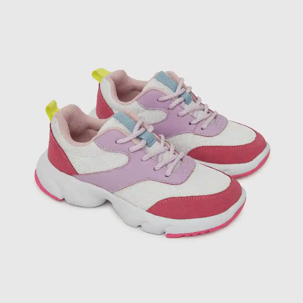 Zapatillas Chunky De Niña Rosado Talla 35