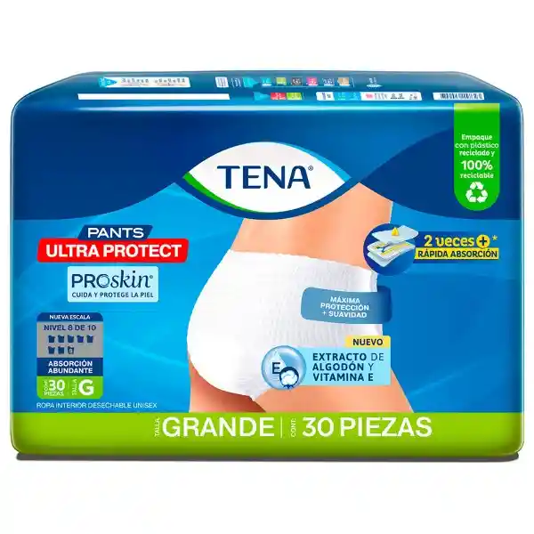 Tena Ropa Interior Desechable Unisex Ultra Protect Talla G