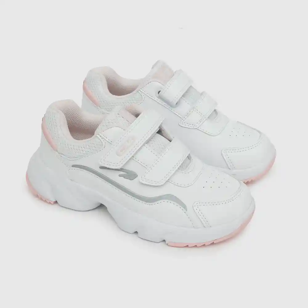 Zapatillas Deportiva 2 Velcros Niña Blanco Talla 36