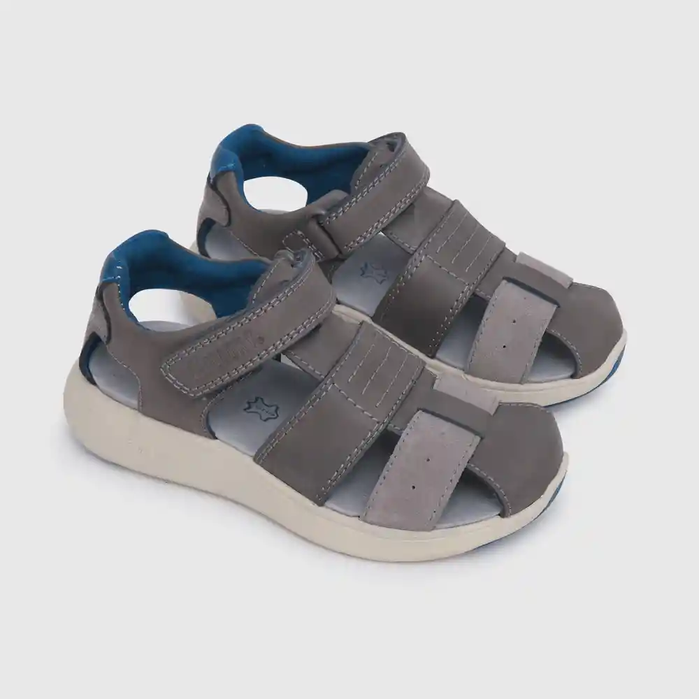 Sandalias Franciscana Cuero De Niño Gris Talla 29