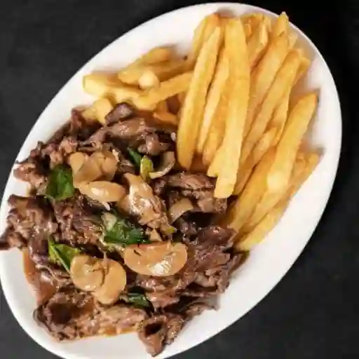 Papas Carne Mongoliano
