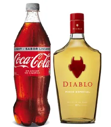Pisco Diablo 35° + Bebida Coca Cola Light