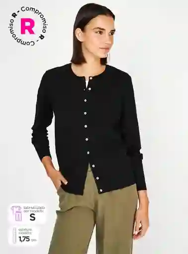 Aziz Suéter Cárdigan Cisne Ess tt Negro XL