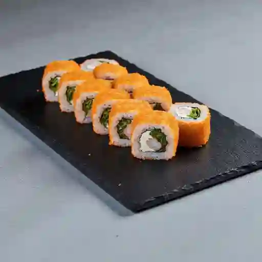 Camarón, queso, cebollín