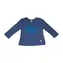 Polera Manga Larga Bebe Niña Azul Pillin 9 M