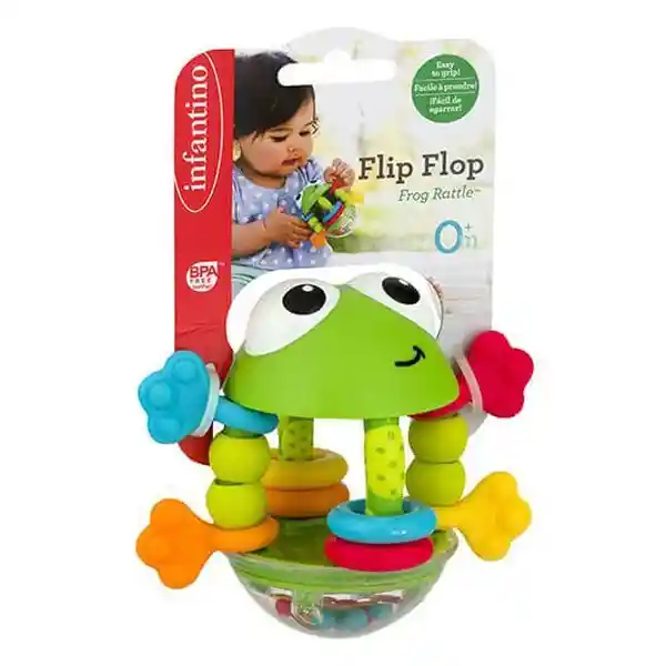 Infantino Juguete Topsy Turvy Flip Flop Frog Rattle 206