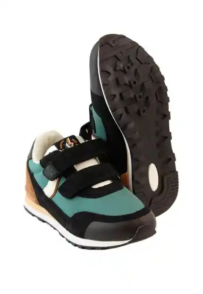 Zapatillas Sport Jogging 2 Velcros W24 Niño Negro 30 932 Ficcus