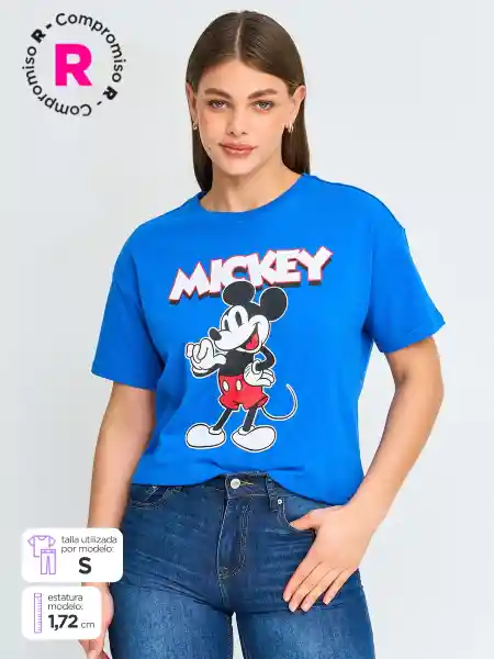 Disney Polera Manga Corta Emmickey1 Color Azul M S25
