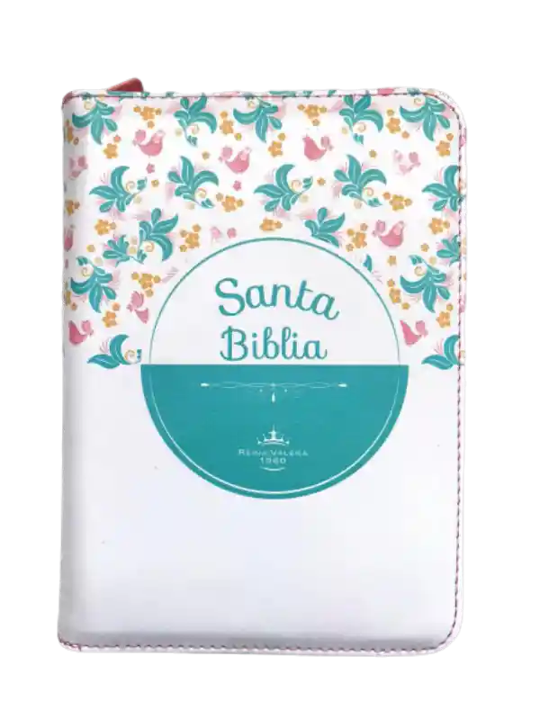 Biblia Rvro 46Czlmpjr Blanca Con Flores - Sociedad Biblica Chilena