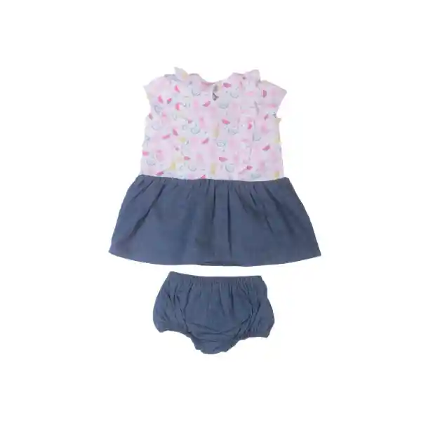 Vestido Bebe Niña Azul Pillin 3 M