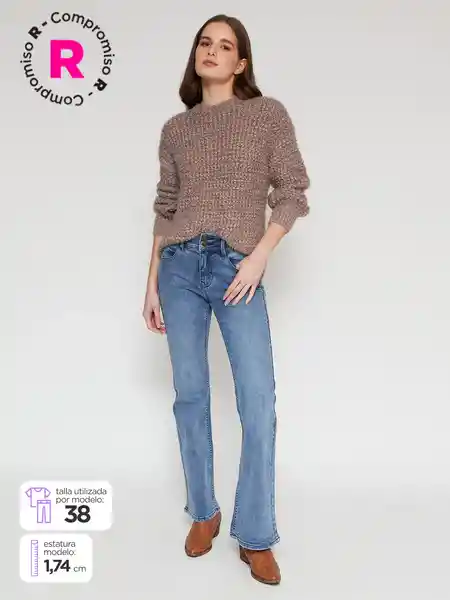 Tatienne Jean Seven Stud Cor Azul Denim 38 S25